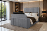 Armour Coniston - Meridian Wide Vertical Channel Storage TV Bed Set with End Lift – 54" Floor Standing Headboard