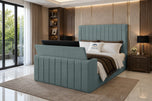 Emerald Coniston - Meridian Wide Vertical Channel Storage TV Bed Set with End Lift – 54" Floor Standing Headboard