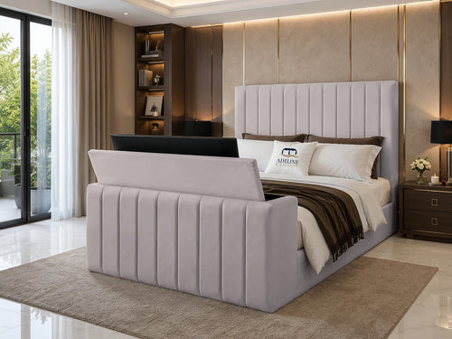 Meridian Wide Vertical Channel TV Bed – 60" Headboard