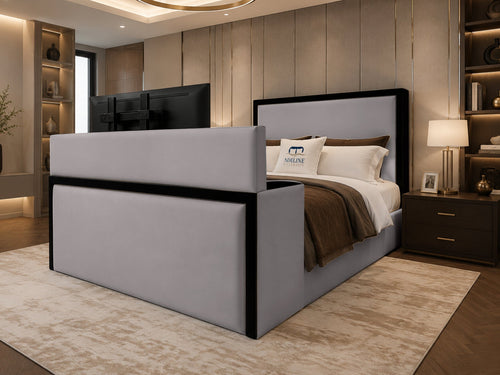 Noir Border TV Bed – 48" Headboard