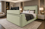 Almond Onyx Bordered Panel Storage TV Bed 48"