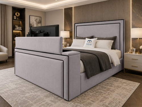 Onyx Bordered Panel TV Bed – 60" Headboard
