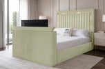Almond Opulent Gold Vertical Channel Storage TV Bed 60"