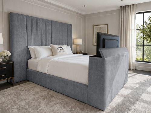 Palazzo Grand Wing Storage TV Bed Set with End Lift – 48" Floor Standing Headboard