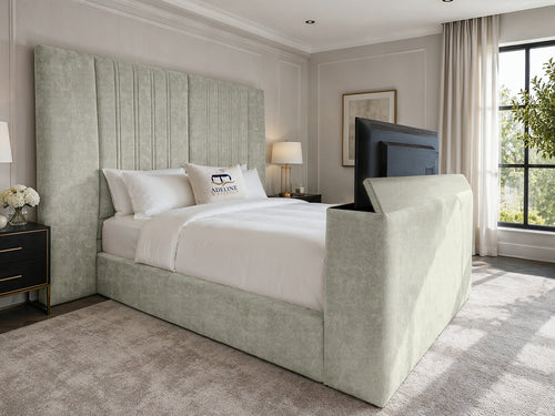 Palazzo Grand Wing Storage TV Bed Set with End Lift – 48" Floor Standing Headboard