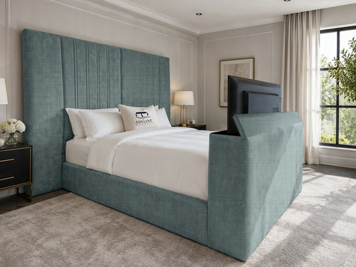 Palazzo Grand Wing Storage TV Bed Set with End Lift – 48" Floor Standing Headboard