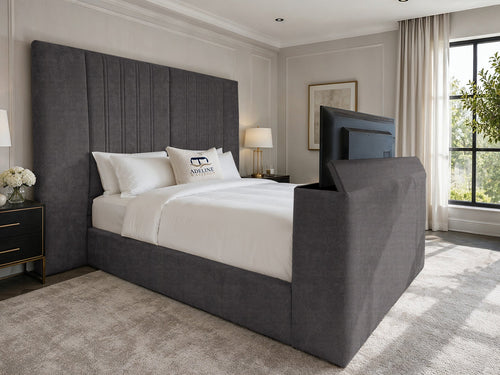 Palazzo Grand Wing Storage TV Bed Set with End Lift – 48" Floor Standing Headboard