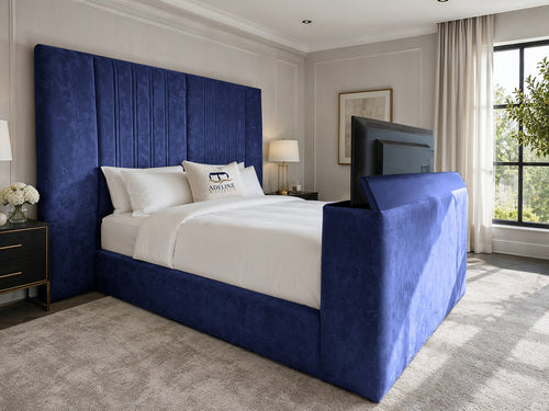 Palazzo Grand Wing Storage TV Bed Set with End Lift – 48" Floor Standing Headboard