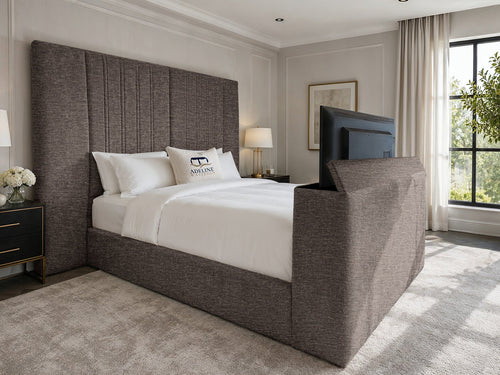Palazzo Grand Wing Storage TV Bed Set with End Lift – 48" Floor Standing Headboard