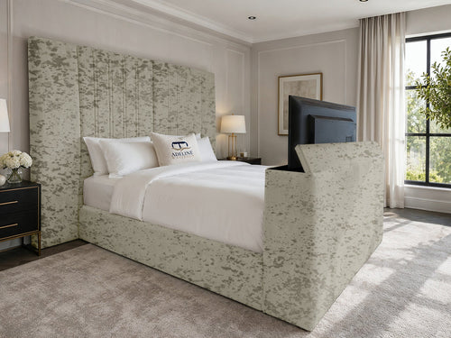 Palazzo Grand Wing Storage TV Bed Set with End Lift – 54" Floor Standing Headboard