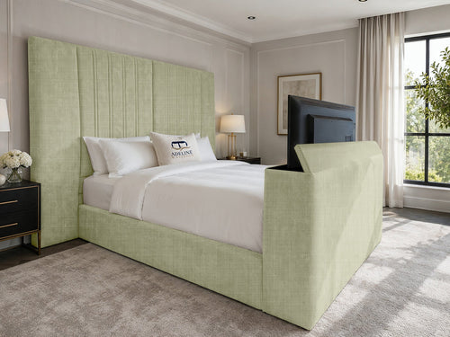 Palazzo Grand Wing Storage TV Bed Set with End Lift – 60" Floor Standing Headboard