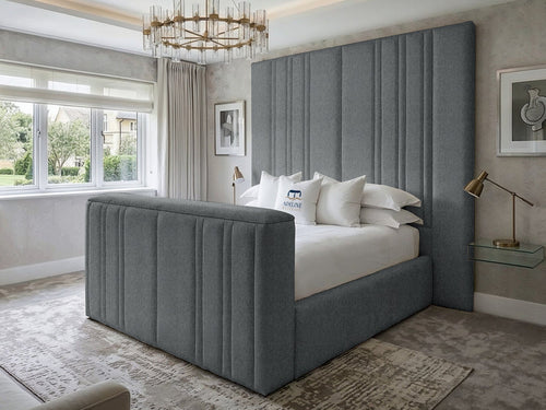 Pinnacle Grand Vertical Channel Storage TV Bed Set with End Lift – 48" Floor Standing Headboard