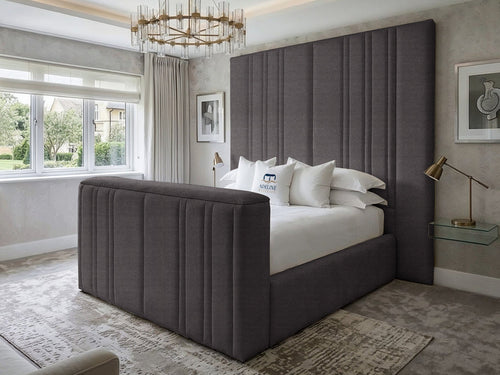 Pinnacle Grand Vertical Channel Storage TV Bed Set with End Lift – 48" Floor Standing Headboard