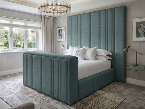 Pinnacle Grand Vertical Channel Storage TV Bed Set with End Lift – 60" Floor Standing Headboard