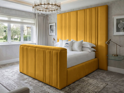 Pinnacle Grand Vertical Channel Storage TV Bed Set with End Lift – 60" Floor Standing Headboard