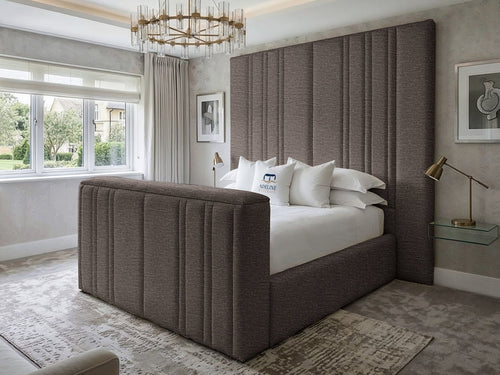 Pinnacle Grand Vertical Channel Storage TV Bed Set with End Lift – 60" Floor Standing Headboard