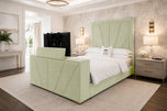 Almond Prism Diagonal Storage TV Bed 54"