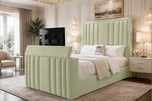 Almond Riviera Vertical Channel Storage TV Bed 60"