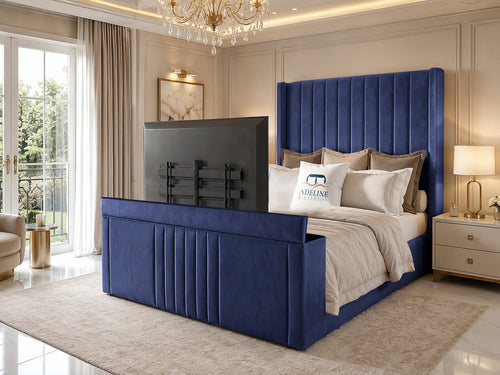 Sovereign Vertical Channel Wingback TV Bed – 48" Headboard