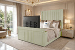 Almond Sovereign Vertical Channel Wingback Storage TV Bed 60"
