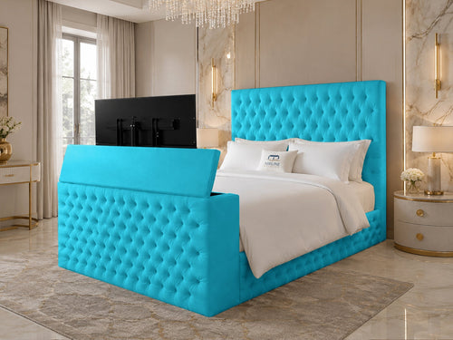 Versailles Tufted Storage TV Bed Set with End Lift – 48" Floor Standing Headboard