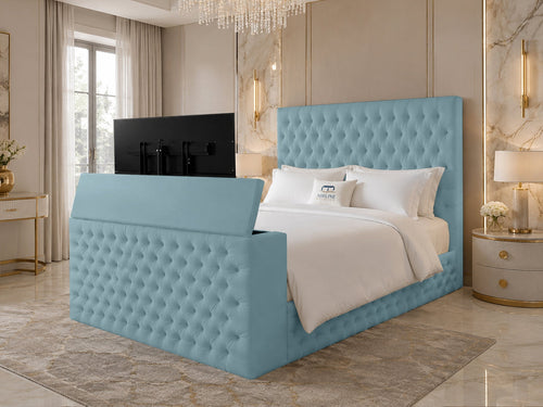 Versailles Tufted Storage TV Bed Set with End Lift – 48" Floor Standing Headboard