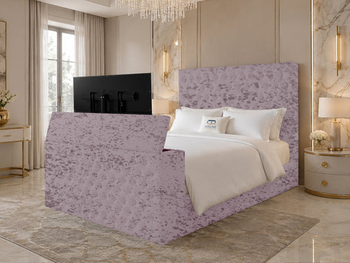 Versailles Tufted Storage TV Bed Set with End Lift – 60" Floor Standing Headboard