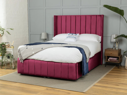 Westfield Vertical Channel Ottoman End Lift Storage Bed Set with Floor Standing Headboard & Footboard