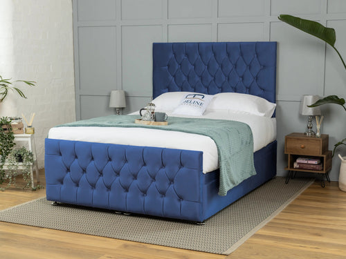 Weymouth Button-Tufted Ottoman End Lift Storage Bed Set with Floor Standing Headboard & Footboard