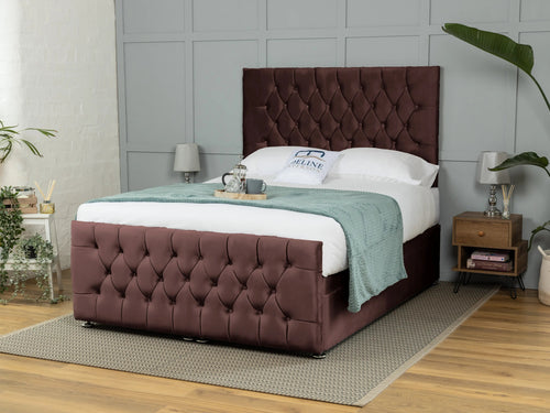 Weymouth Button-Tufted Ottoman End Lift Storage Bed Set with Floor Standing Headboard & Footboard