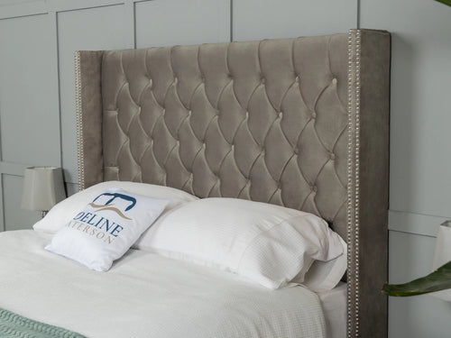 Winchester Button-Tufted Divan Bed Set with Storage Drawers, Floor Standing Headboard & Footboard